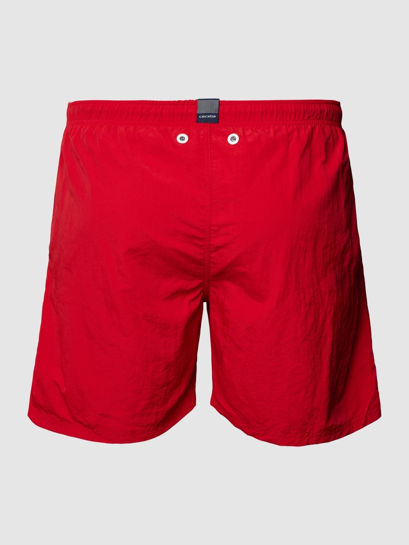 PLUS SIZE Badehose mit Label-Detail Modell 'RIO' in rot