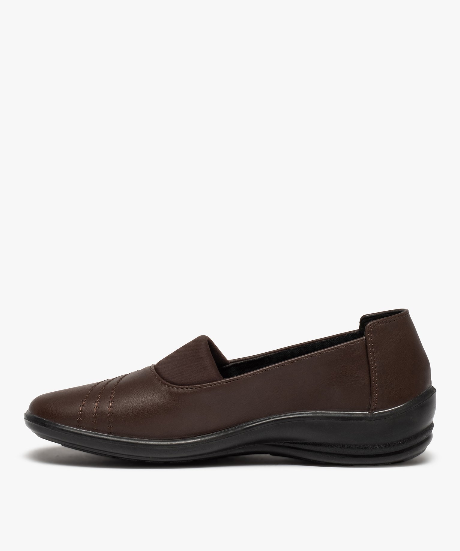 Mocassins femme confort extralégers à tige unie marron | GEMO