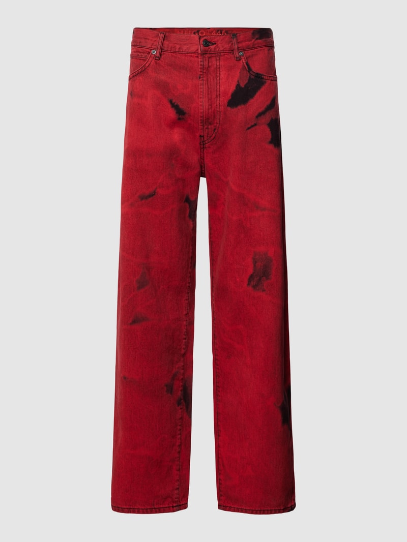 Jeans mit Strukturmuster in rot