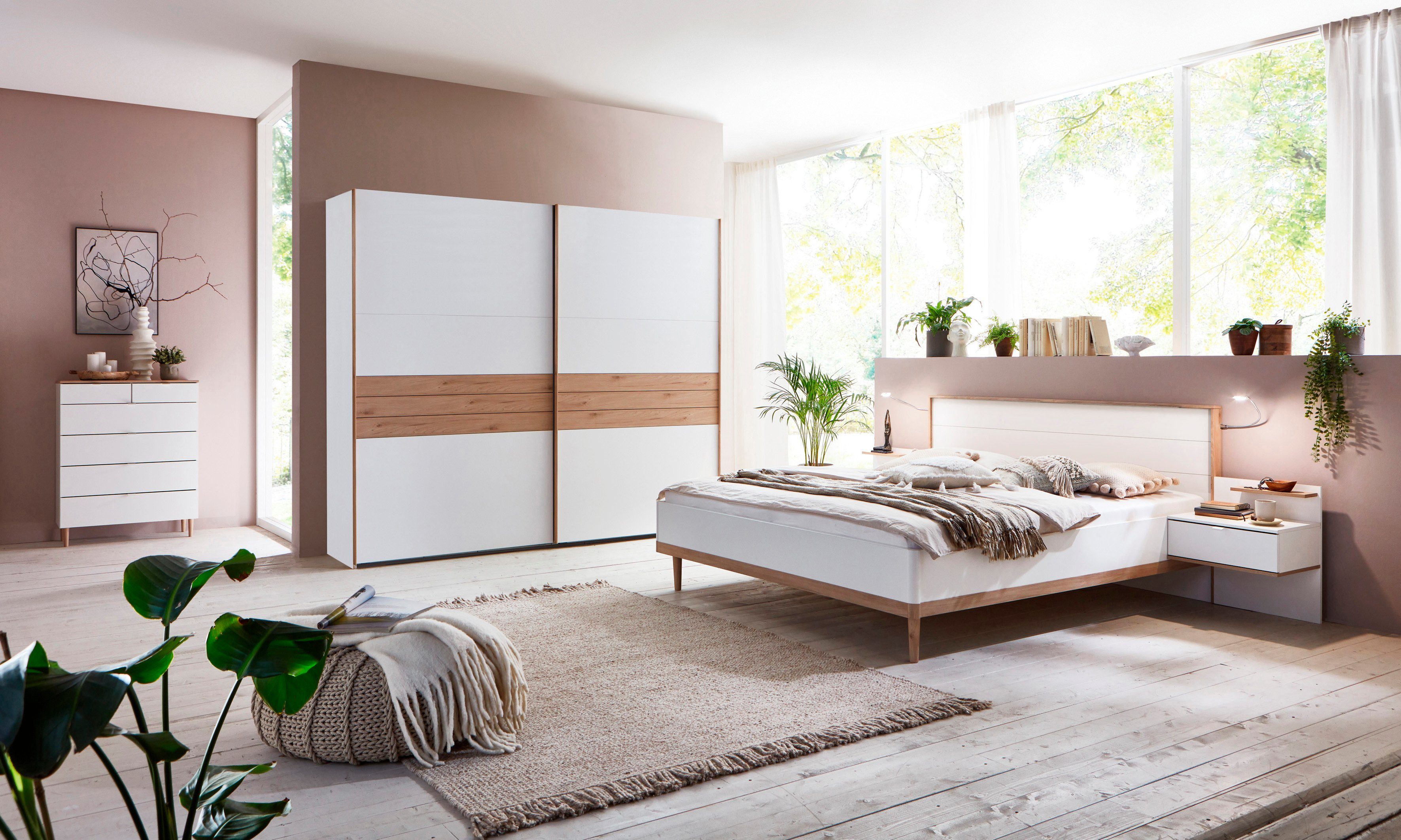 Fresh To Go Schlafzimmer-Set Skagen, (4-St), mit oder ohne gepolsterte Kopfteile