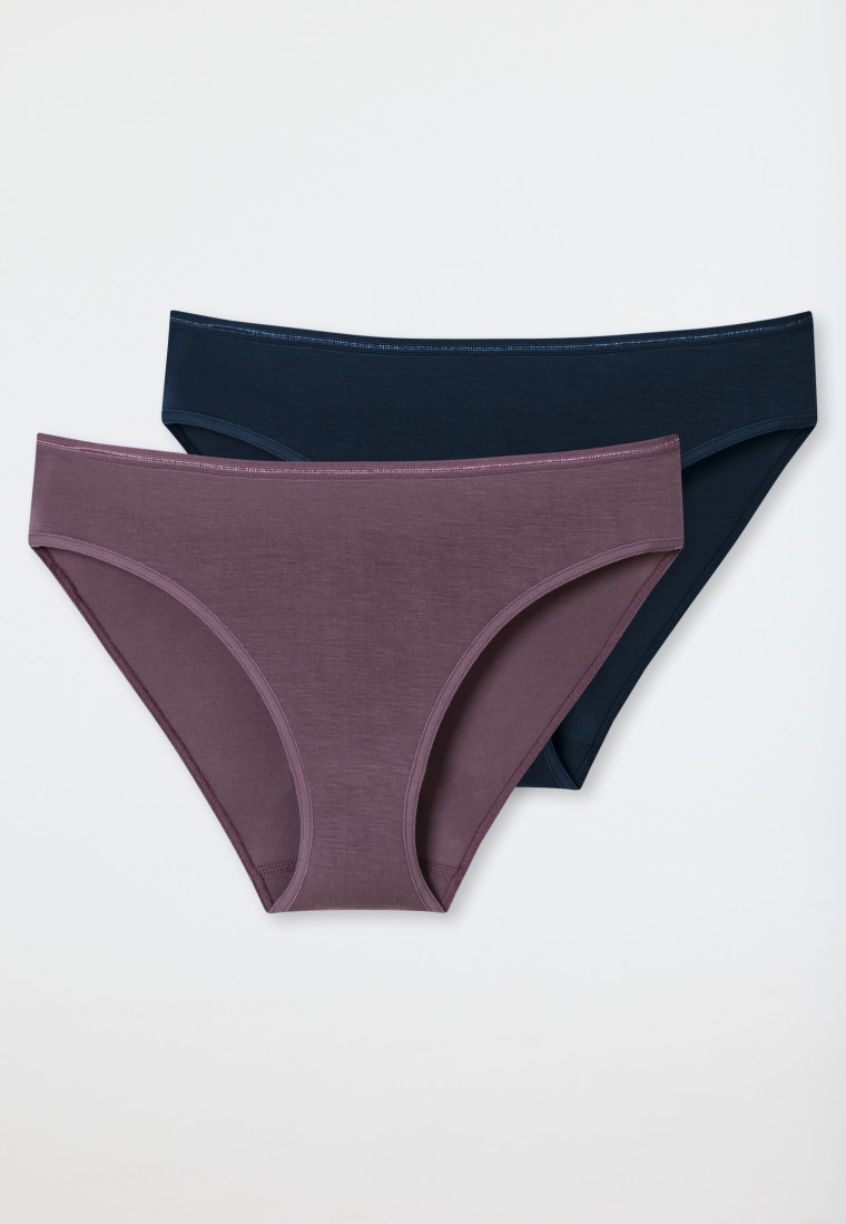 Tai-Slips 2er-Pack dunkelblau/malve - Modal Essentials