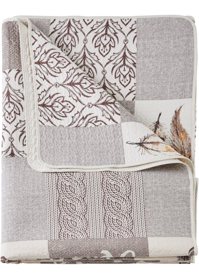 Tagesdecke mit Patchwork Druck