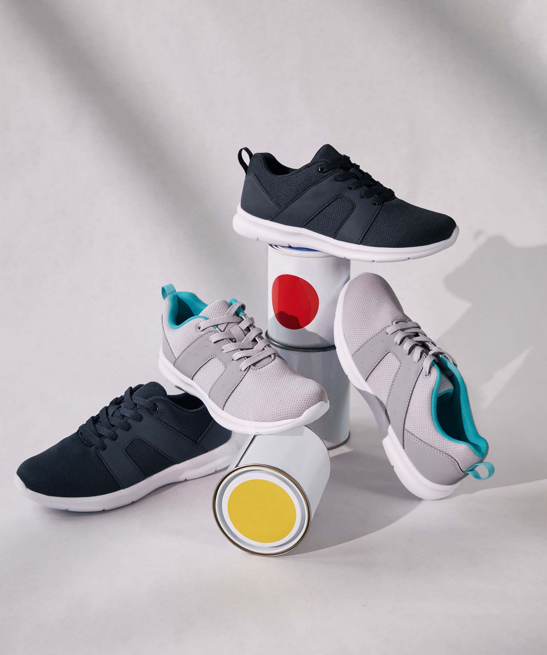 Baskets running en textile uni extralégères femme gris | GEMO