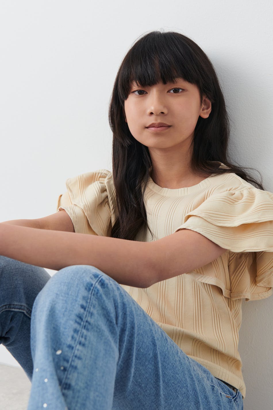 Y double frill top