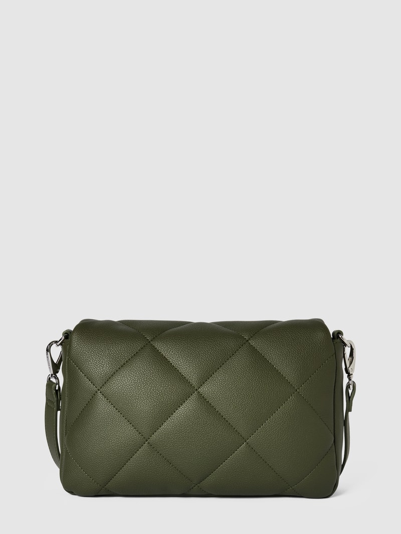 Clutch in Leder-Optik mit Steppnähten Modell 'COLD' in khaki