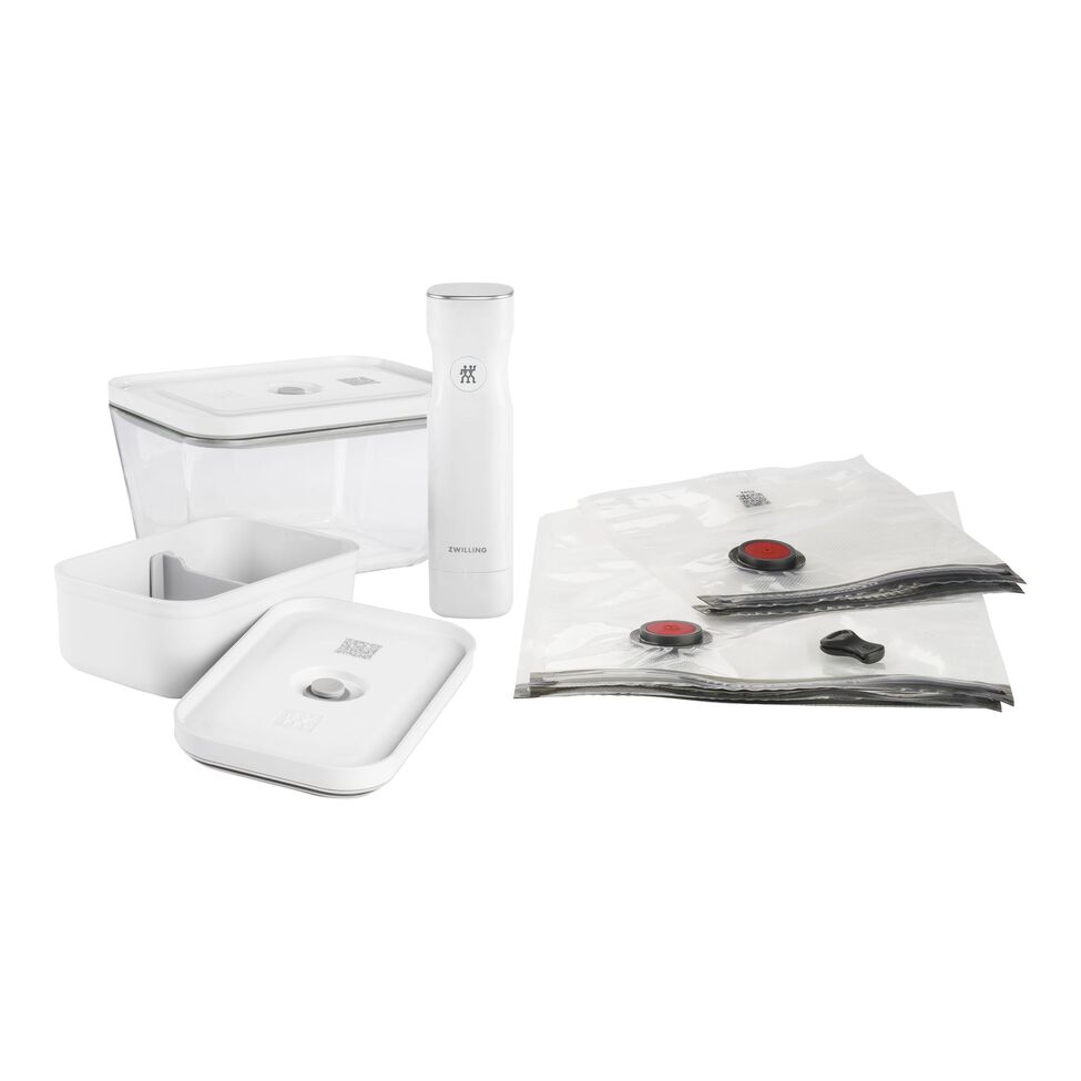 Vakuum Starterset, Mix / Glas L/Lunchbox M, 7-tlg, Weiß
