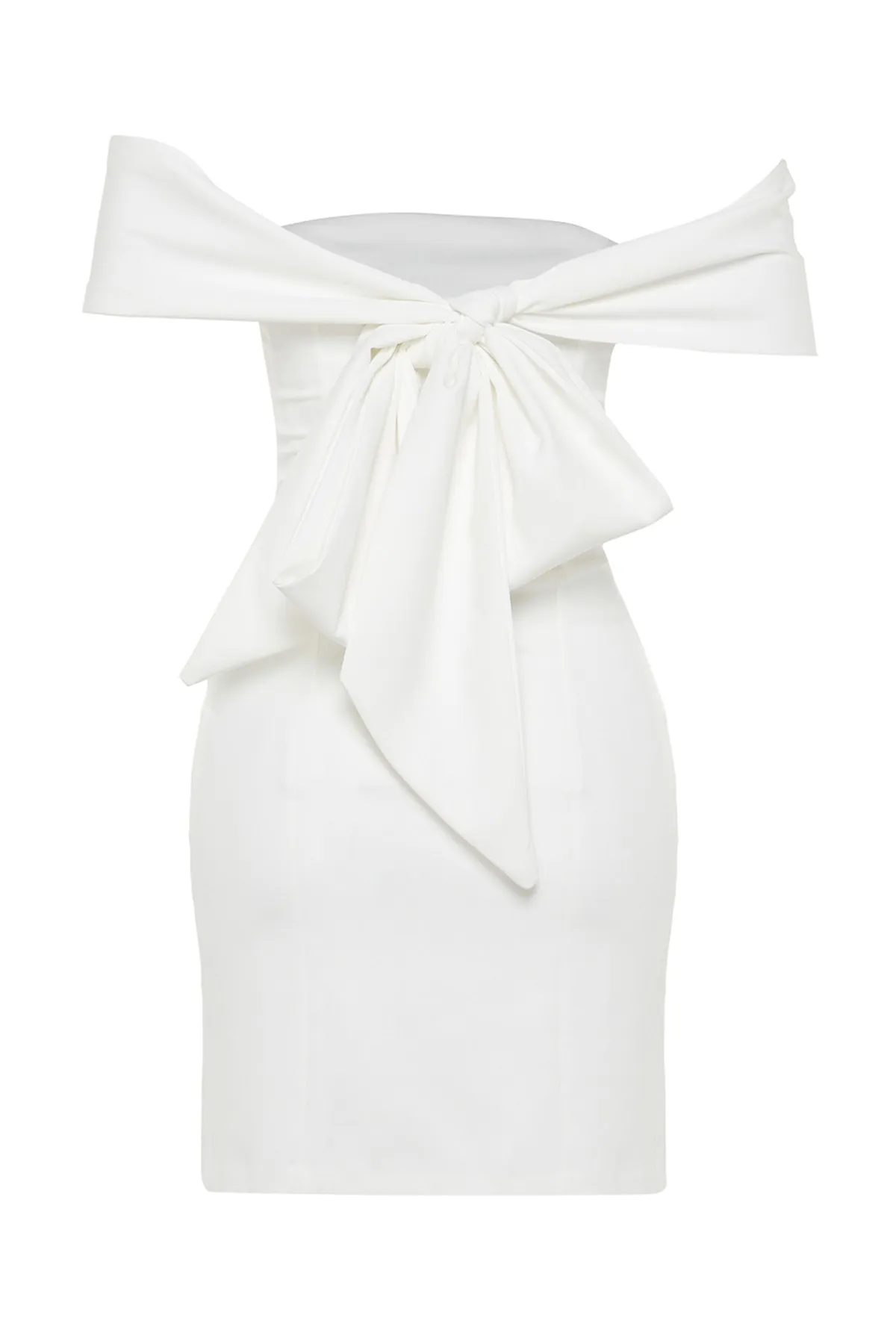 Trendyol Collection  Ecru gefüttertes, gewebtes Paspelierung-Hochzeits-/Hochzeits-Elegantes Abendkleid TPRSS23EL00348