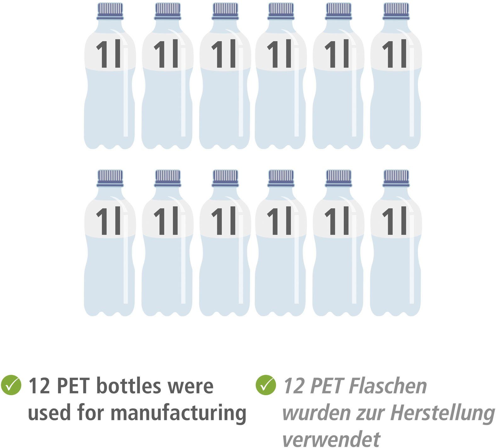 WENKO Wäschekorb Ecori, faltbar (Set, 2 St), Textilien 100% recyceltem Polyester,Rahmen FSC®-zertifiziertem Bambus