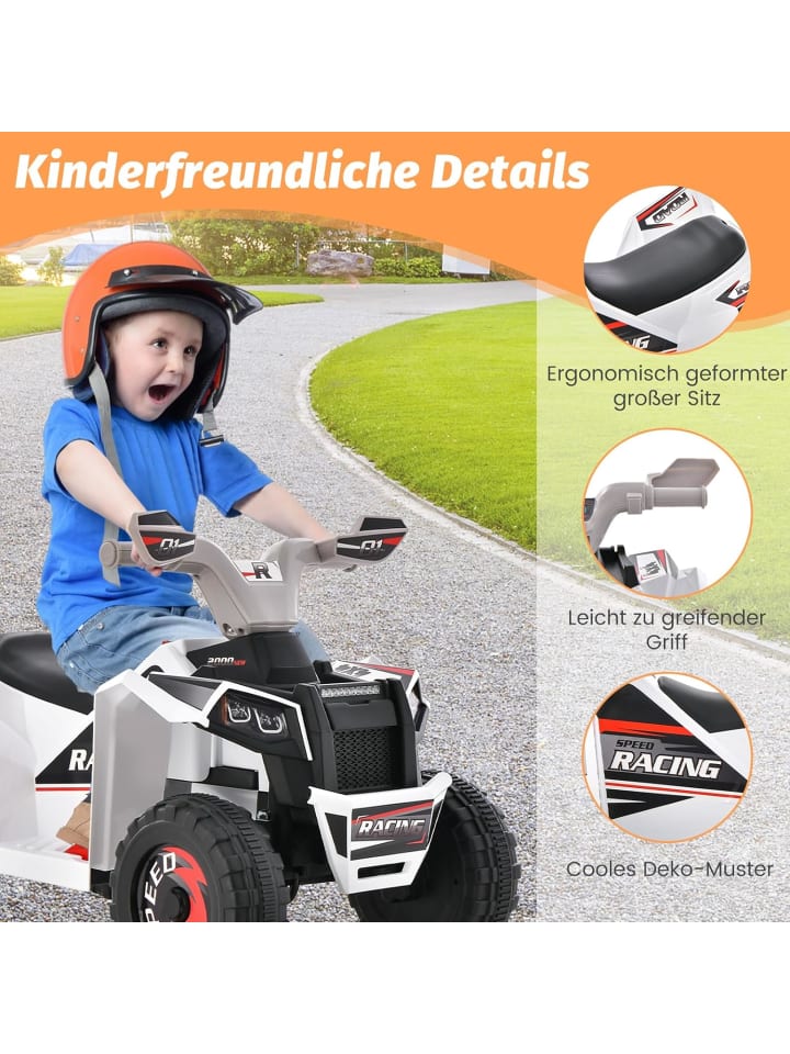 COSTWAY 6V Quad Elektro ab 3 Jahren in Weiß günstig kaufen onesize