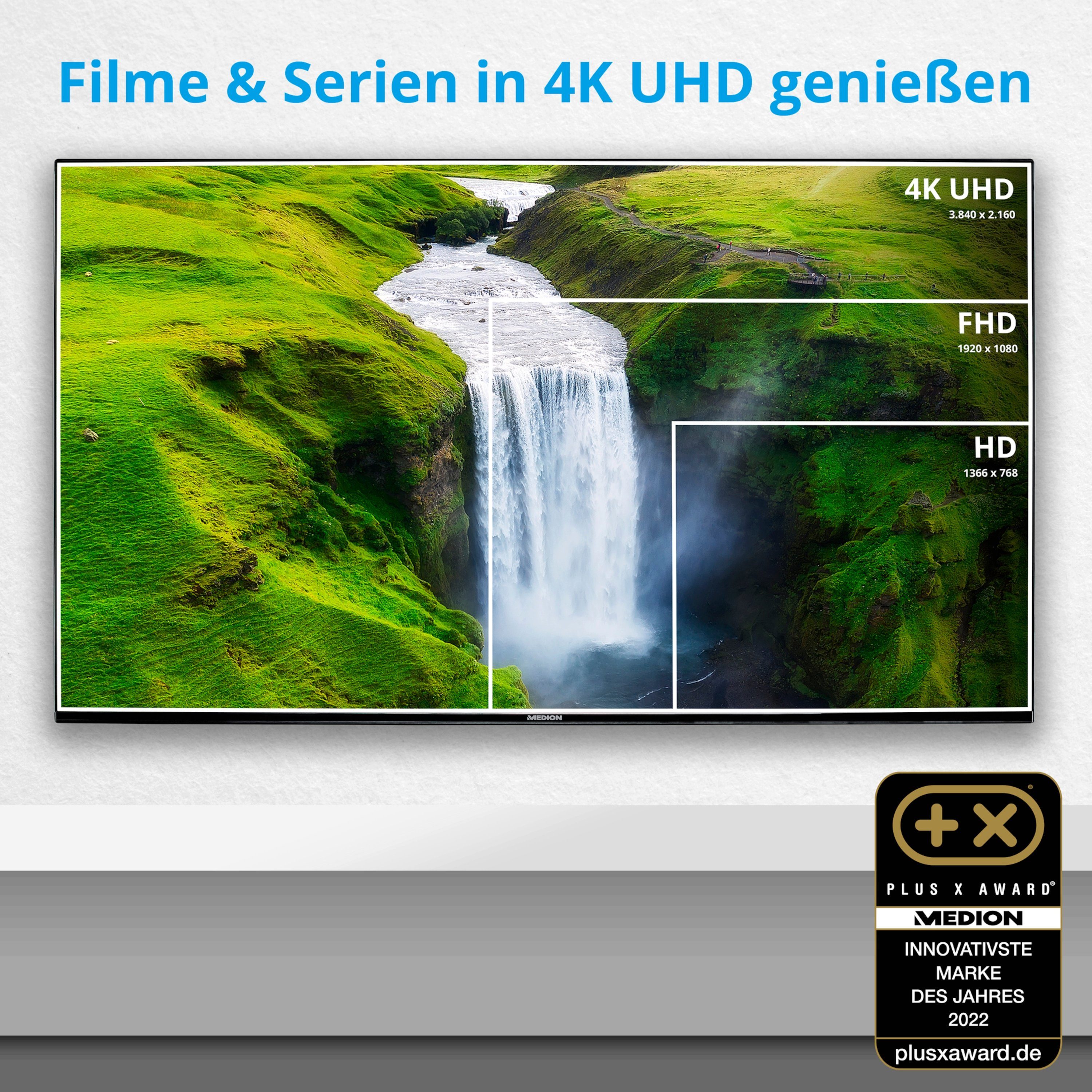 Medion® MD31477 LCD-LED Fernseher (127.5 cm/50.2 Zoll, 4K Ultra HD, Android TV, 60Hz, MD31477)