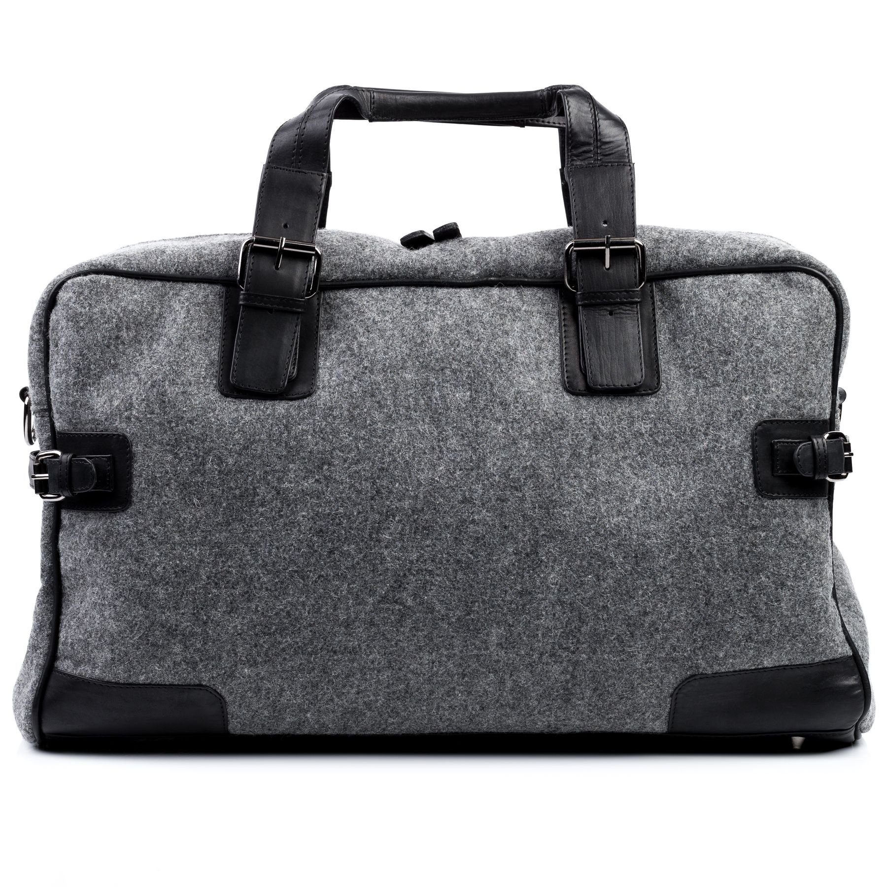 FEYNSINN Reisetasche Leder Weekender Unisex ROBERTO, Echtleder Reisegepäck für Damen & Herren, Sporttasche XL schwarz-grau