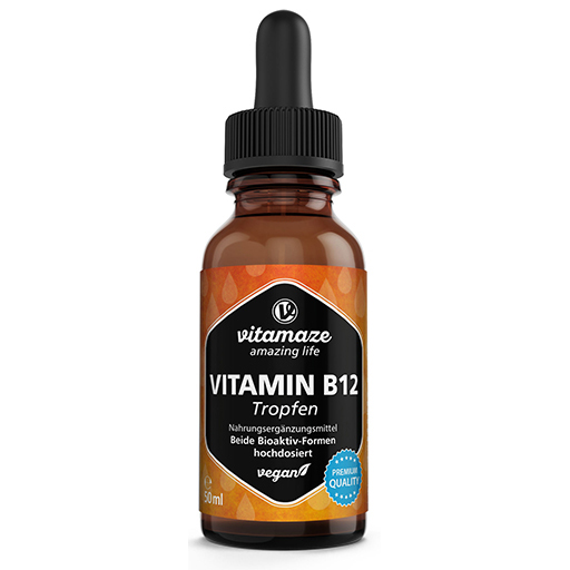 VITAMIN B12 100 µg hochdosiert vegan Tropfen  50 ml  Tropfen