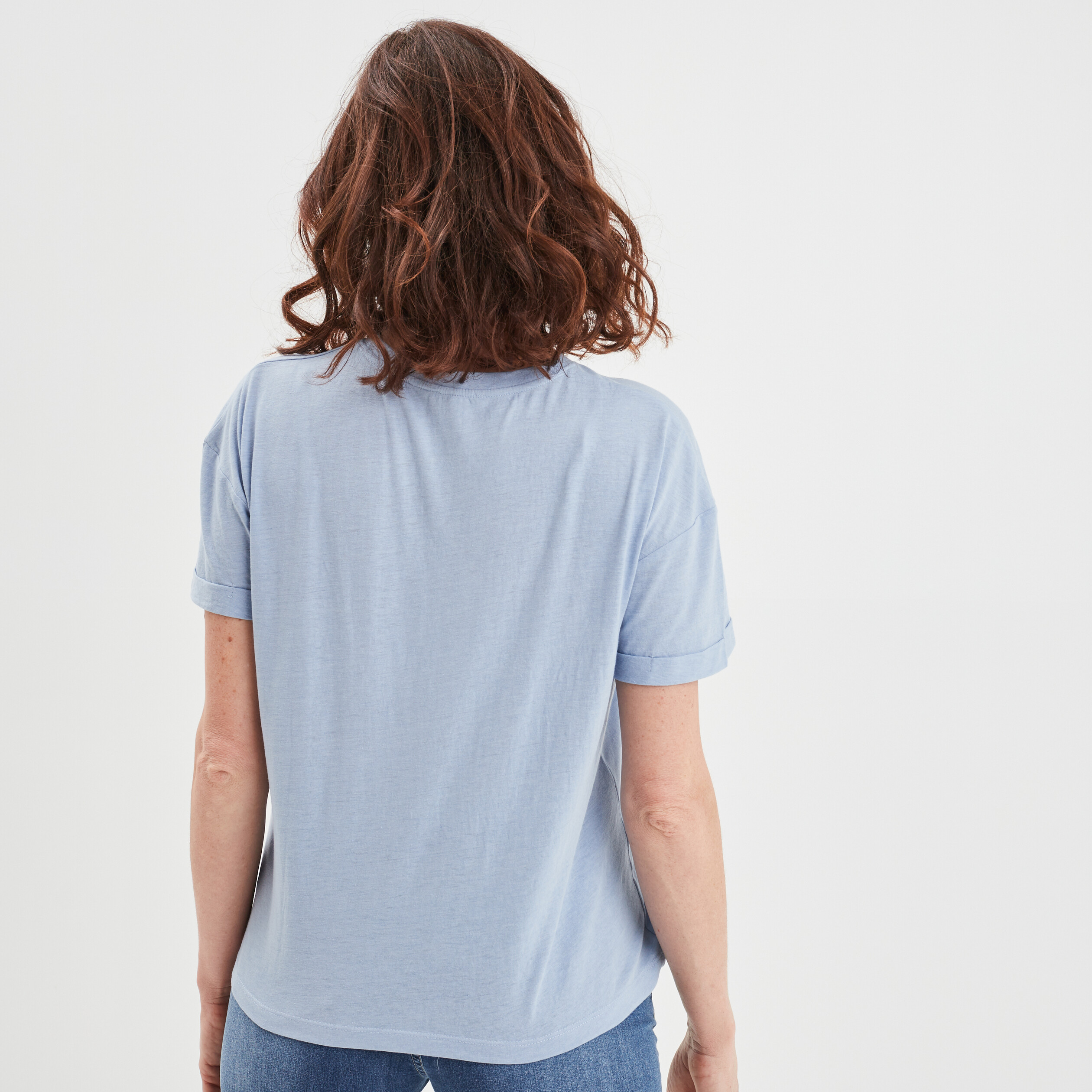 T-shirt manches courtes Creeks bleu clair femme | La Halle