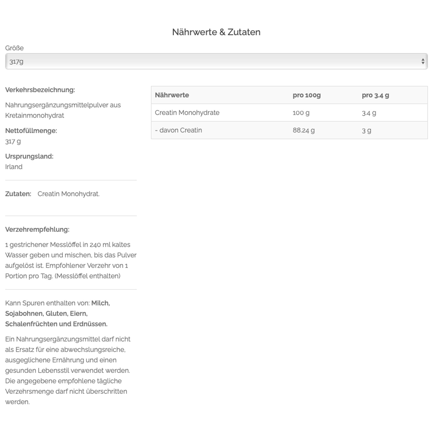Micronised Creatine Powder - komplett geschmacksneutral