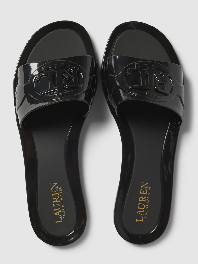 Slides mit Label-Details Modell 'JELLY' in schwarz