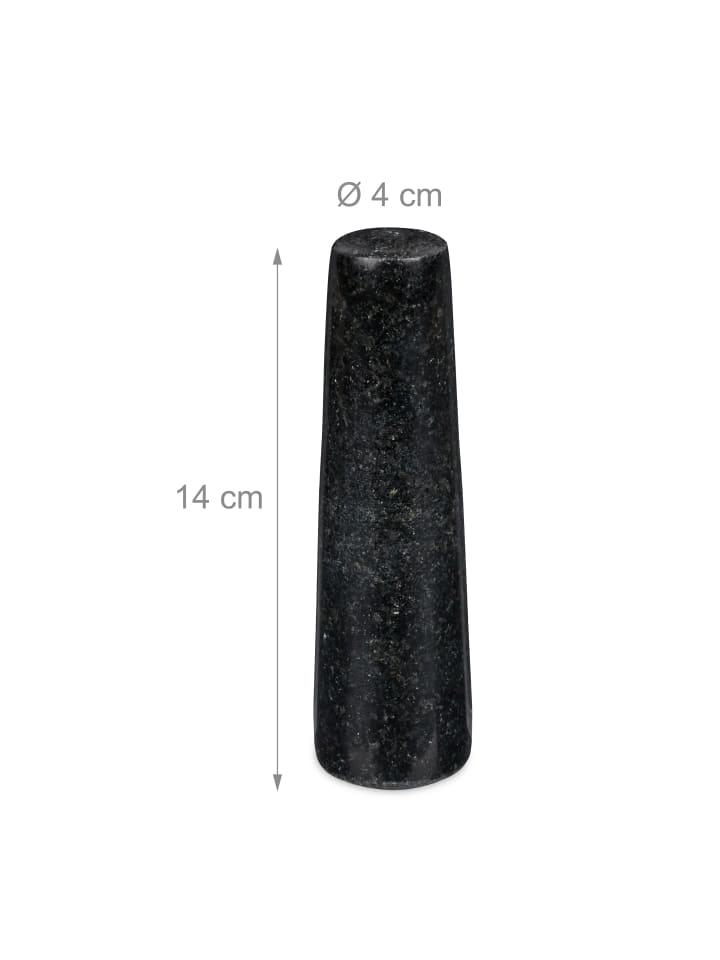 relaxdays Mörser mit Stößel in Schwarz - Ø 12 cm günstig kaufen onesize