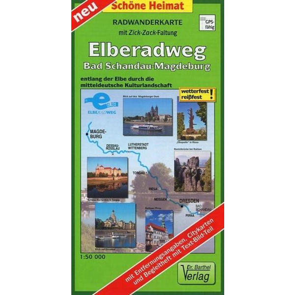 Radwanderkarte Elberadweg Bad Schandau - Magdeburg 1 : 50 000 - Fahrradkarte