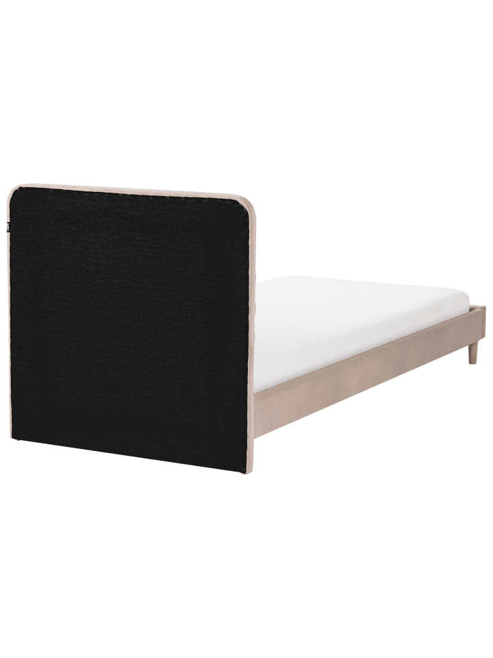 Beliani Einzelbett CORSAINT in Beige/Heller Holzfarbton - (W) 98 x (H) 92 x (L) 209 cm günstig kaufen onesize