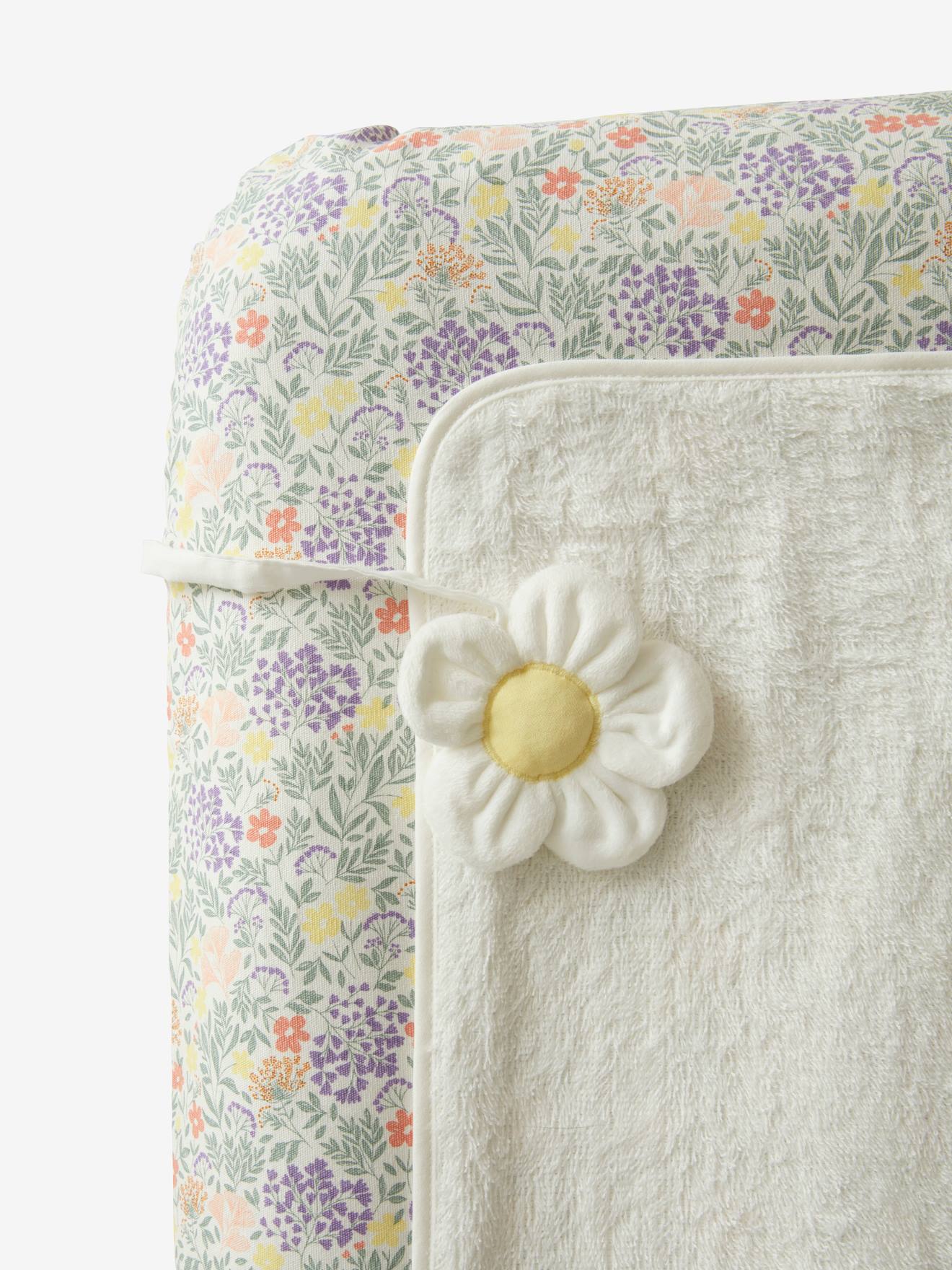 Housse de matelas à langer personnalisable CHAMPÊTRE blanc imprimé