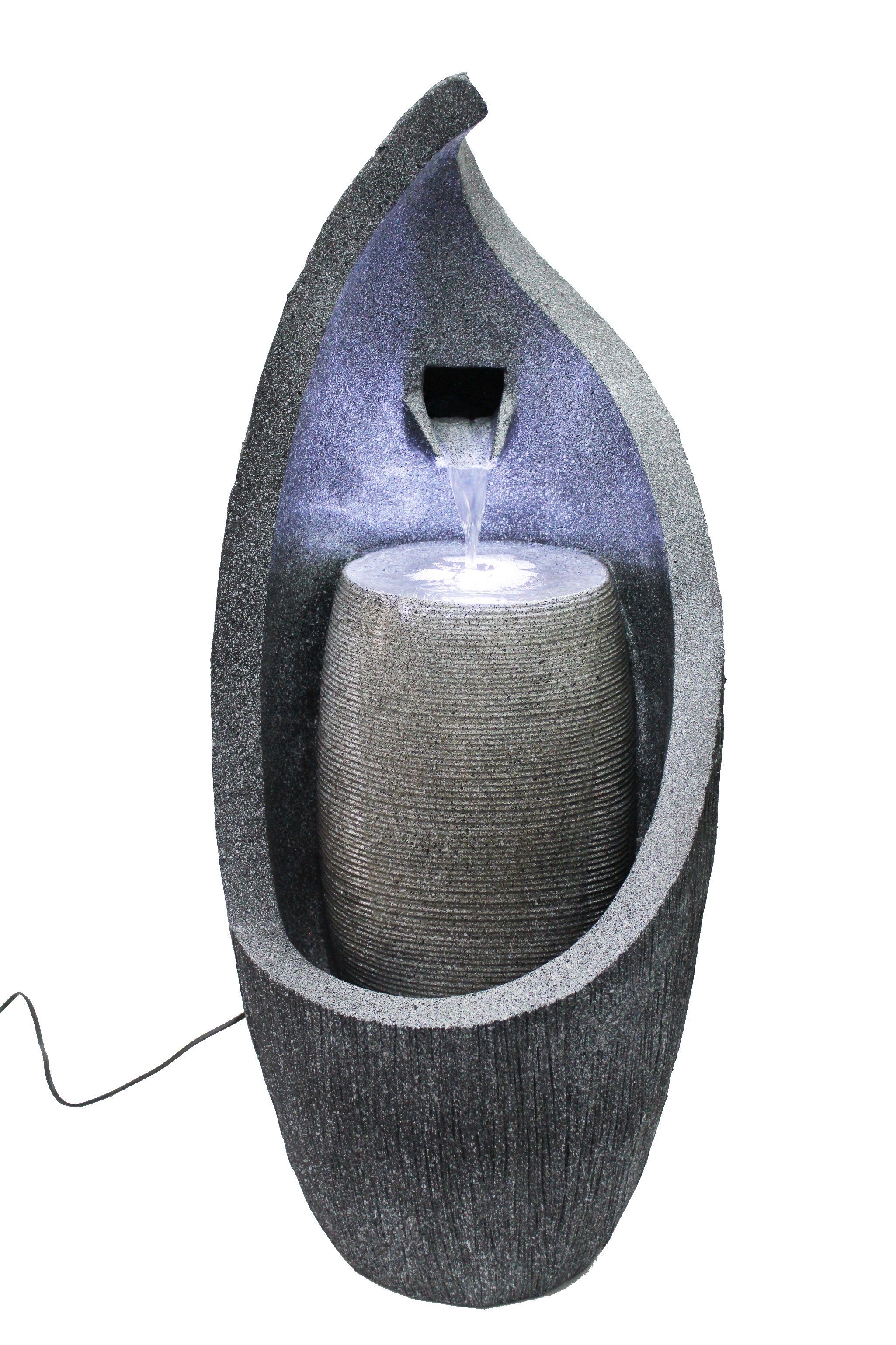Arnusa Gartenbrunnen Moderner Springbrunnen mit LED Beleuchtung Zimmerbrunnen, für Innen und Außen