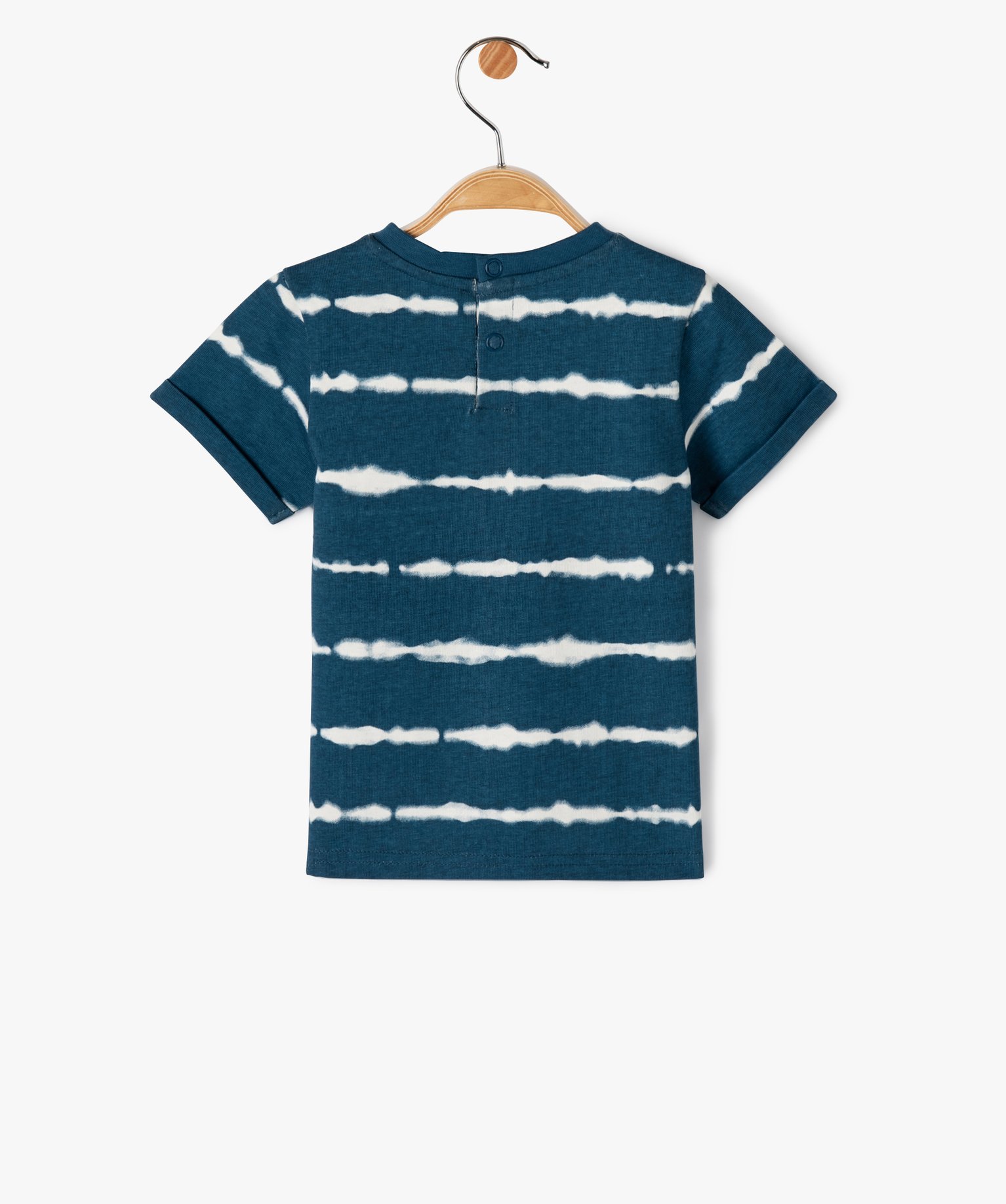 Tee-shirt bébé Garçon rayé avec manches courtes à rever... bleu | GEMO