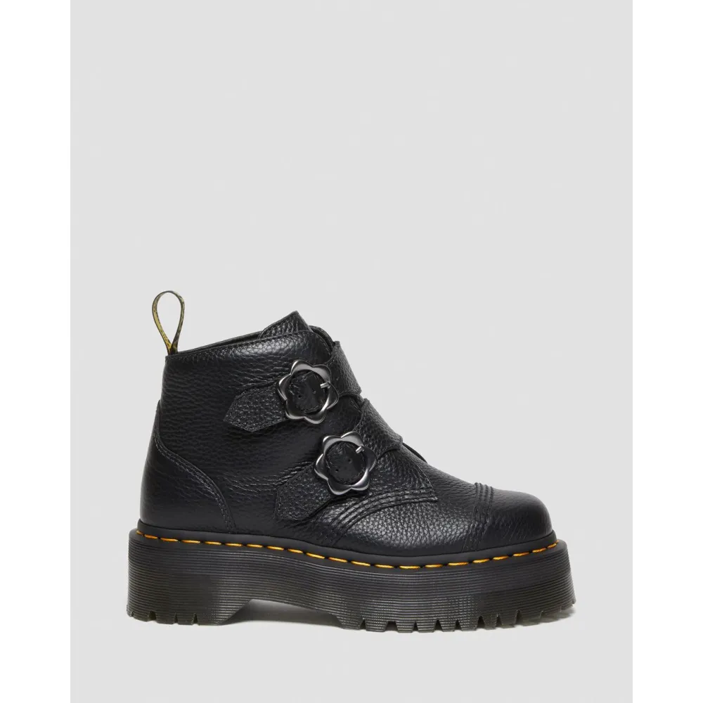 Dr. Martens Devon Flower Buckle Leather Boots 27642001 / schwarz