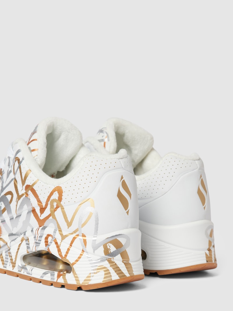 Sneaker mit Motiv-Print in weiß