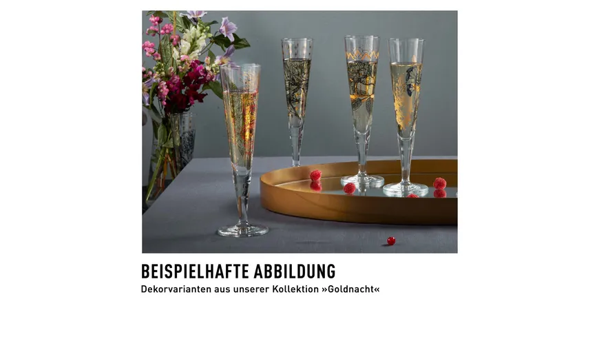 RITZENHOFF Champagnerglas Goldnacht #33 von Concetta Lorenzo Gold, Schwarz, Blau