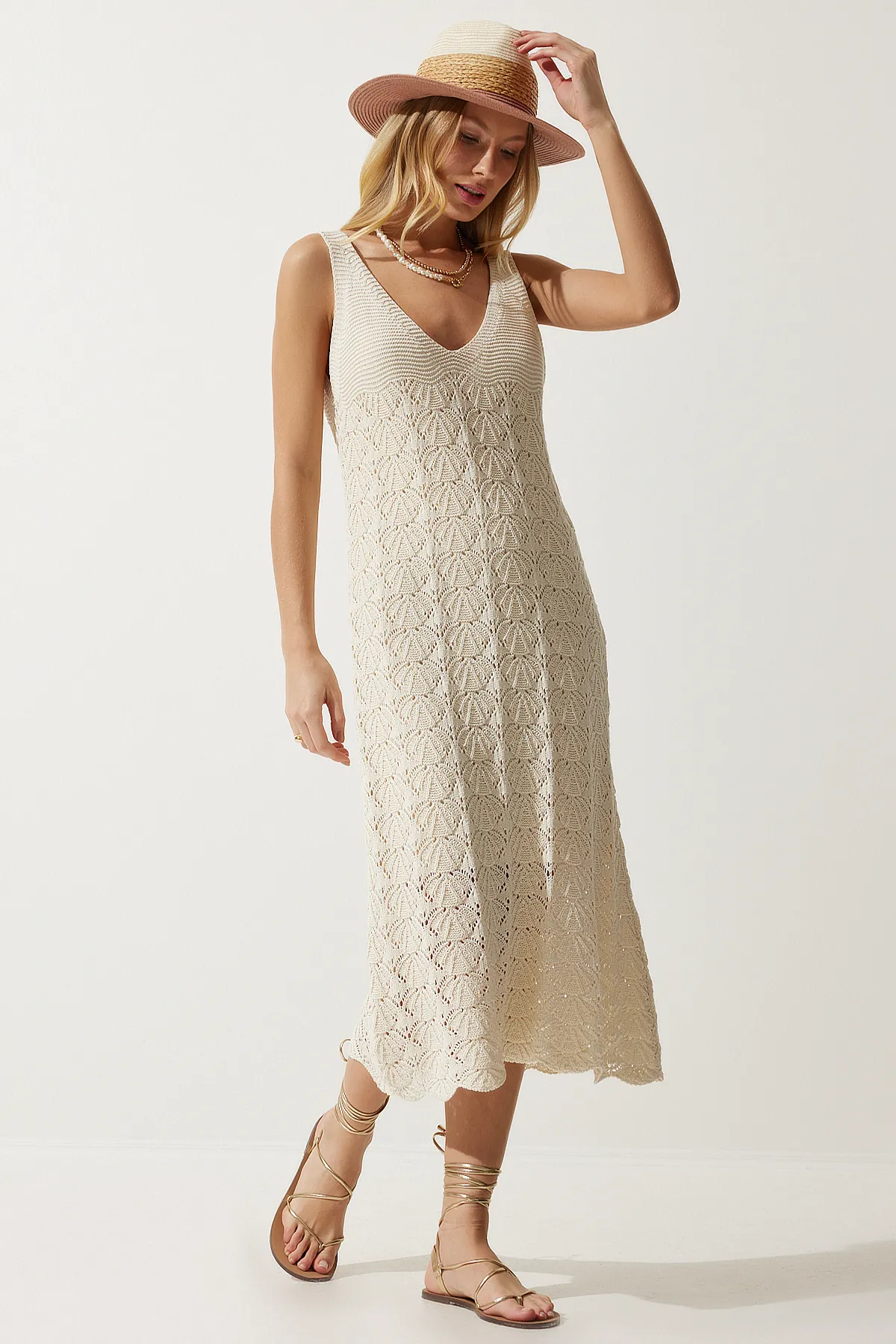 Happiness İstanbul  Kleid - Beige - A-Linie