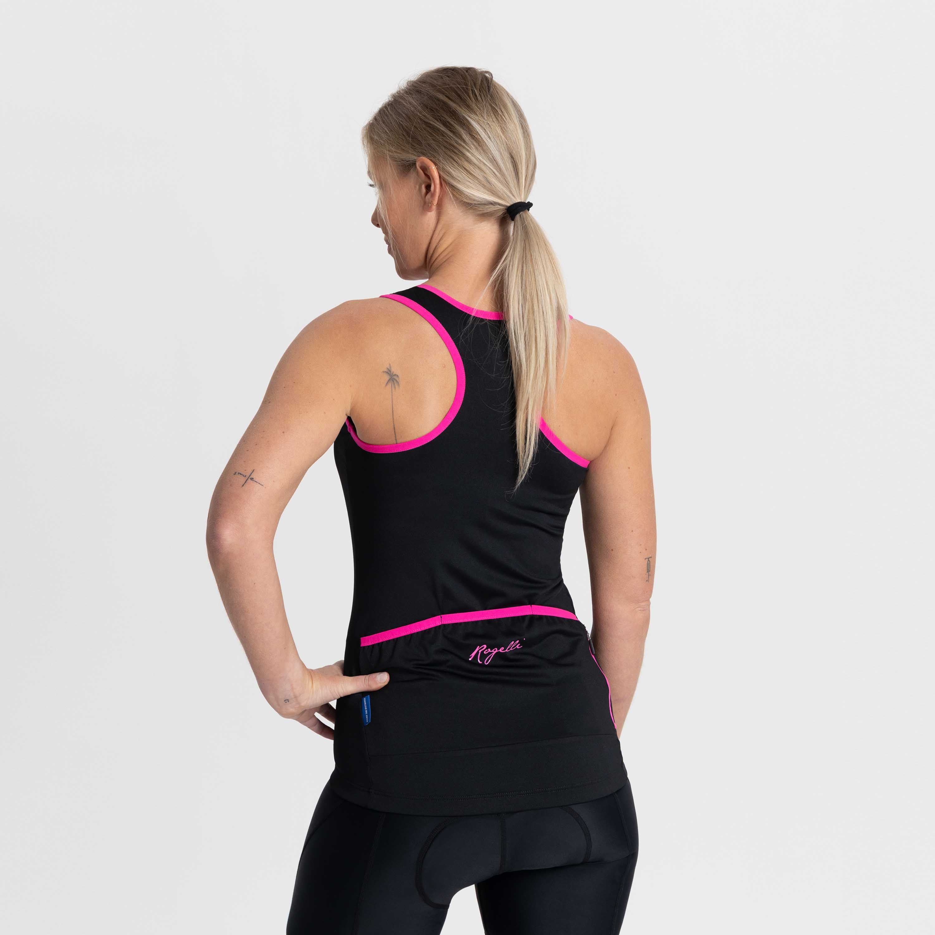 Rogelli Abbey Schwarz/Rosa Damen Radtrikot Ärmellos