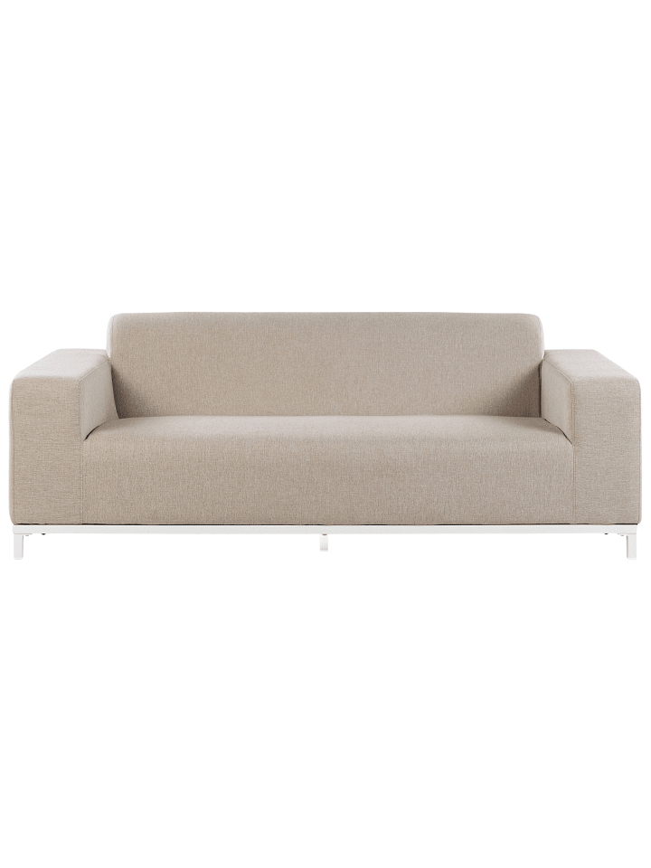 Beliani Gartensofa ROVIGO in Beige/Weiß - (W) 186 x (H) 68 x (L) 84 cm günstig kaufen onesize