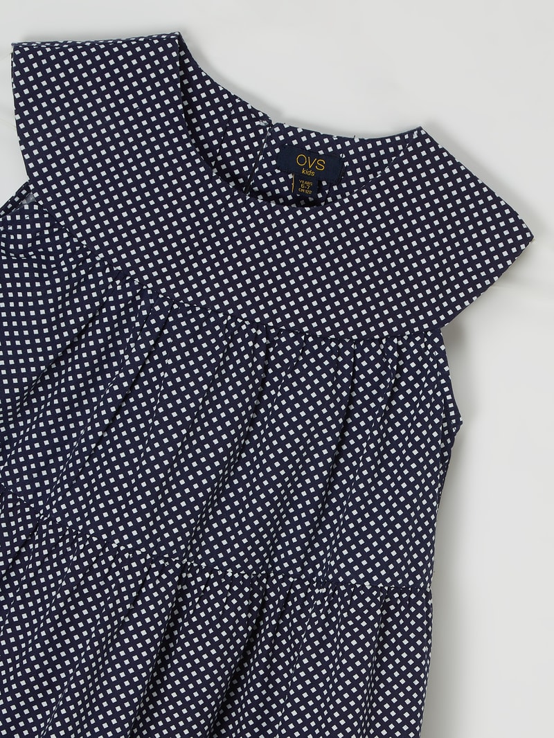 Kleid mit Punktmuster in marineblau
