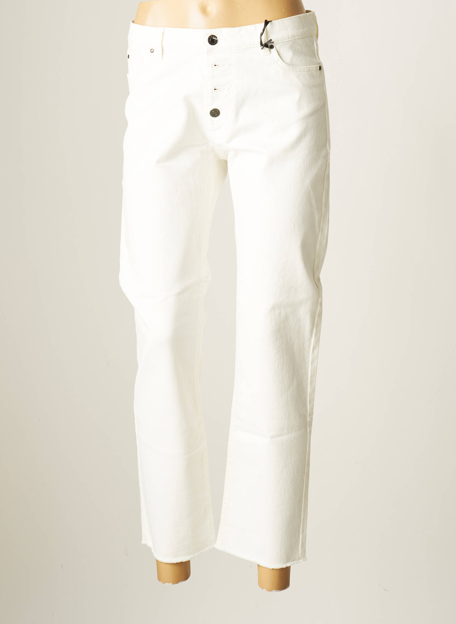 Ikks Jeans Coupe Droite Femme couleur blanc