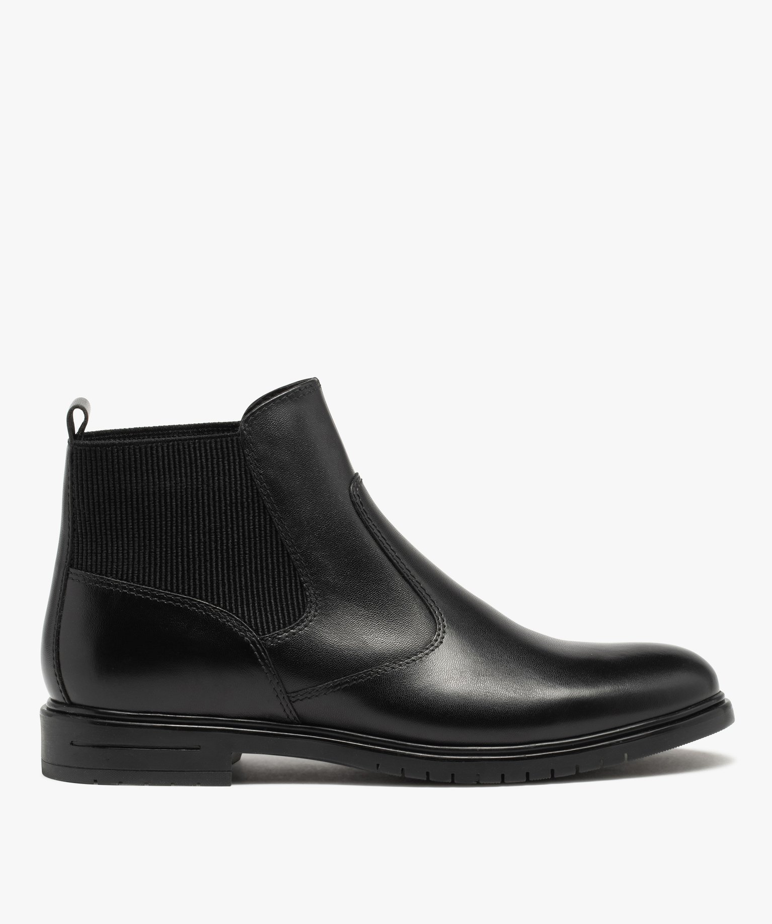 Chelsea boots dessus cuir homme noir | GEMO