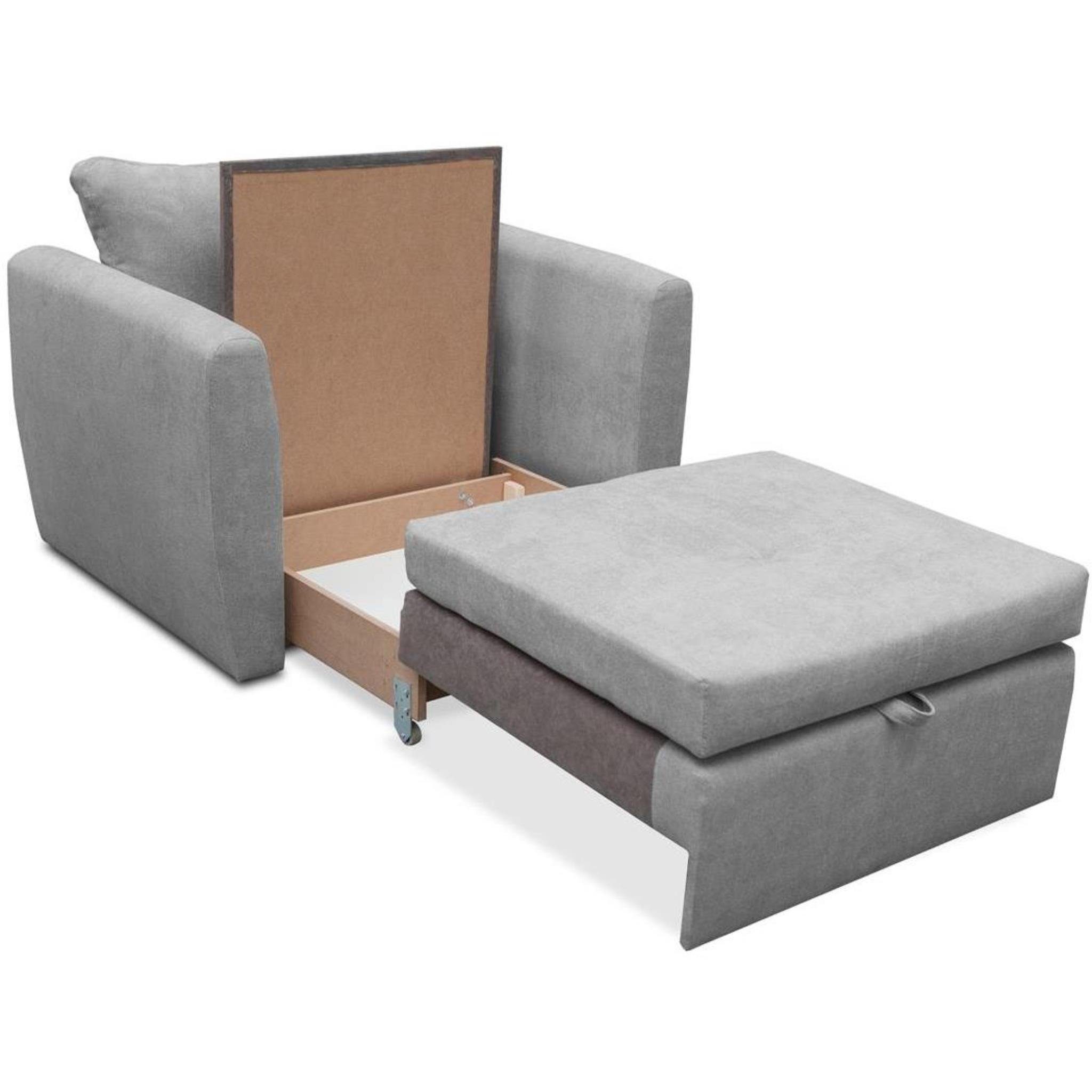 Beautysofa Relaxsessel Kamel (Modern 1-Sitzer Sofa, Wohnzimmersessel), mit Schlaffunktion, Bettkasten, Polstersessel