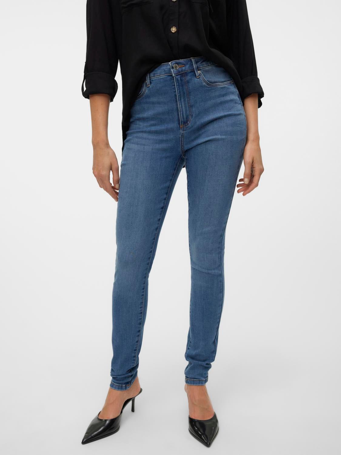 VMSOPHIA Hohe Taille Skinny Fit Jeans