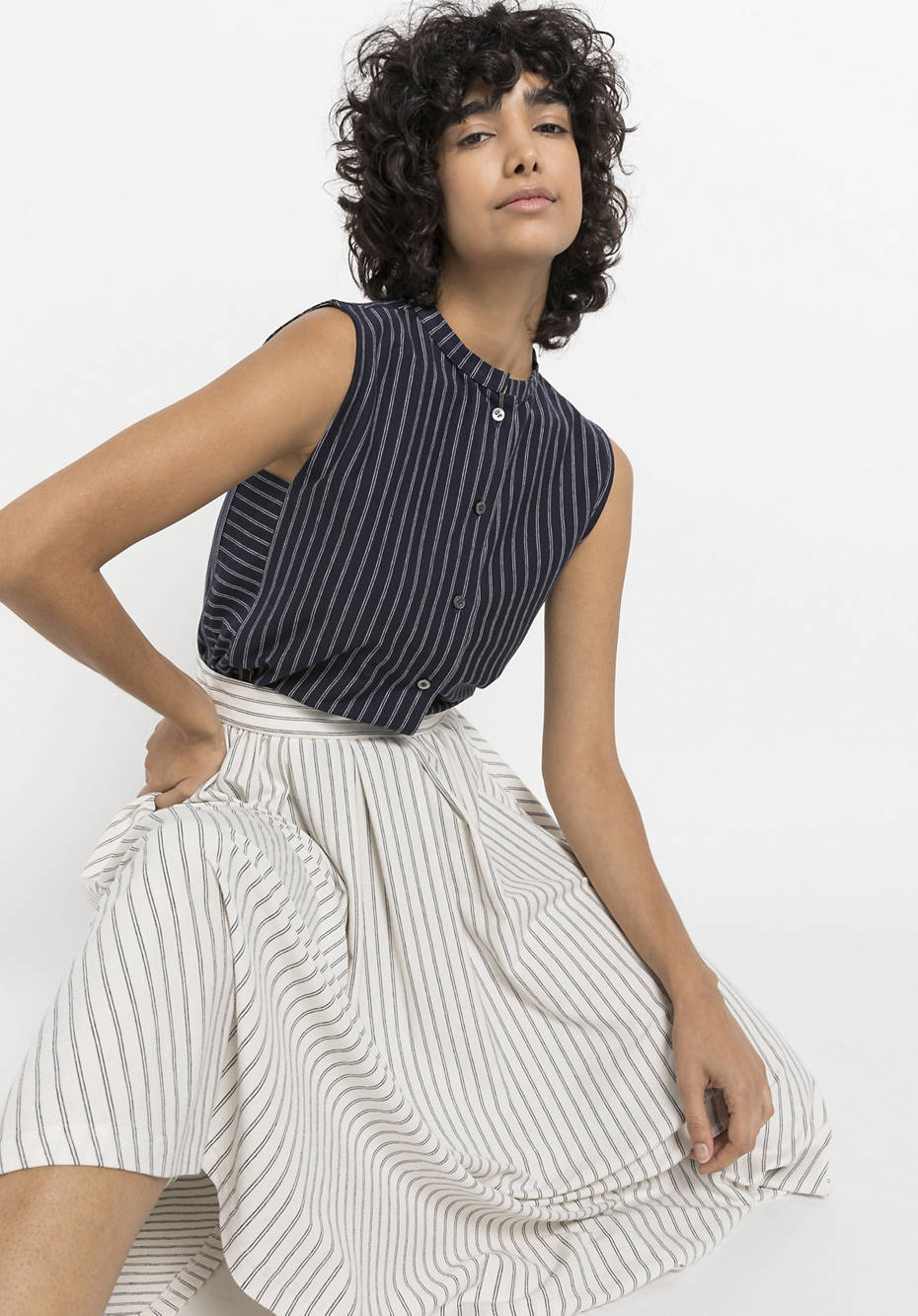 Jersey-Bluse aus reiner Bio-Baumwolle
