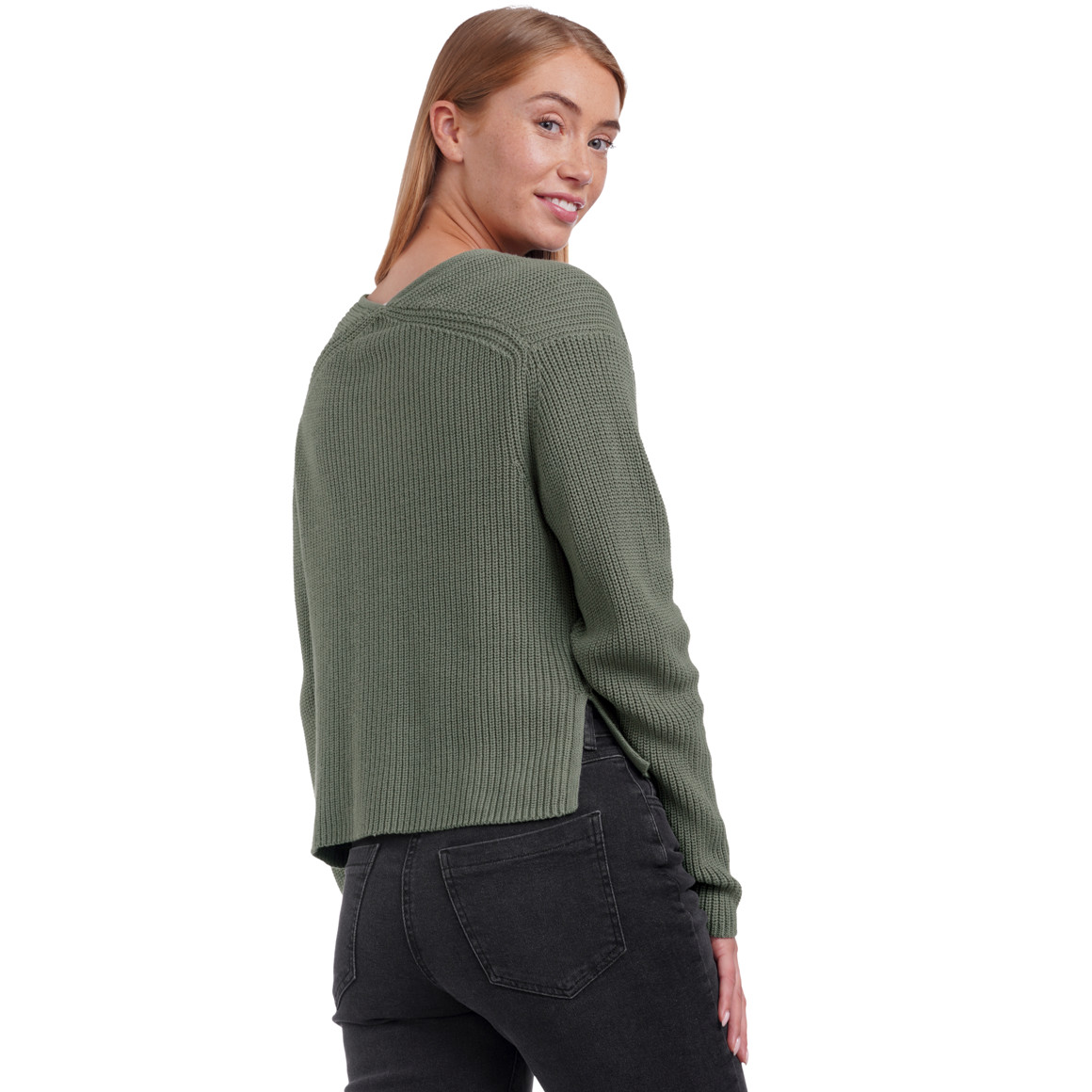 Damen Strickjacke aus Rippstrick