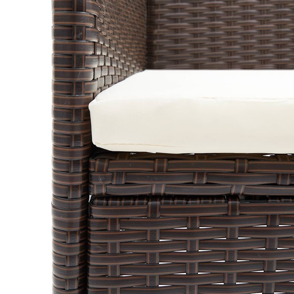 vidaXL Gartenstuhl Garten-Essstühle 2 Stk. Poly Rattan Braun (2 St)