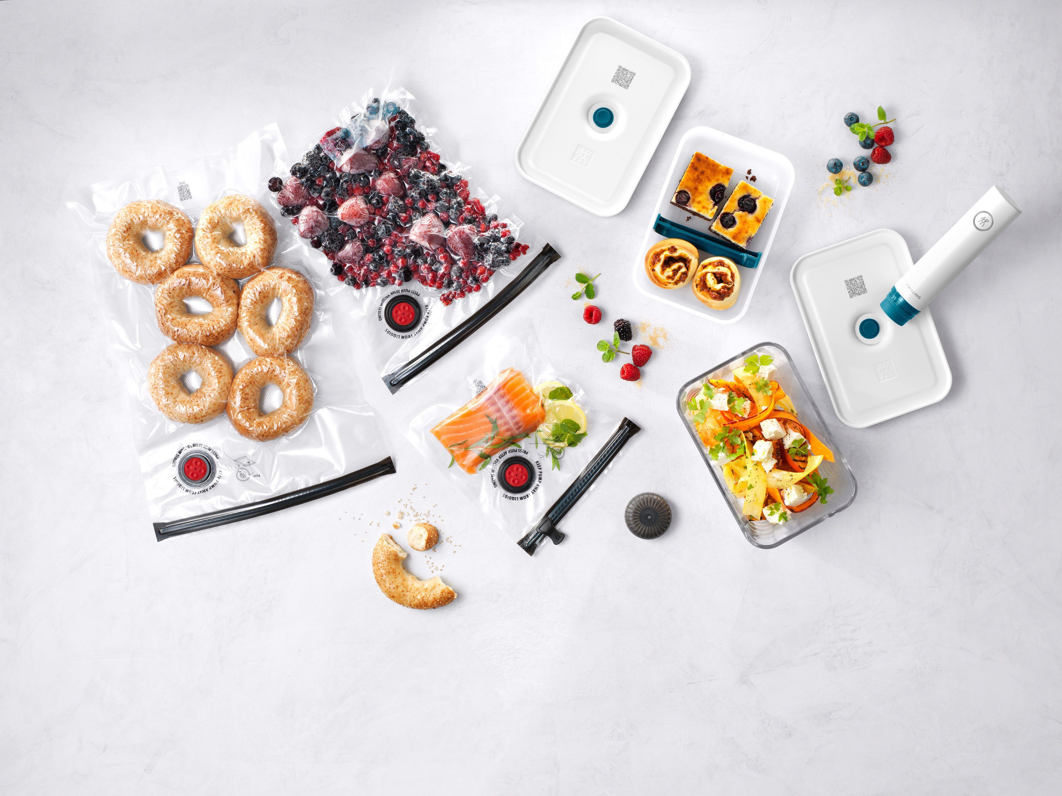 Zwilling Aufbewahrungssystem Fresh&Save Aufbewahrungsbox, Borosilikatglas, Kunststoff, Silikon, (Set, 21-tlg), Borosilikatglas,Kunststoff, Silikon, (Set, 21tlg), (Vakuum Starterset)