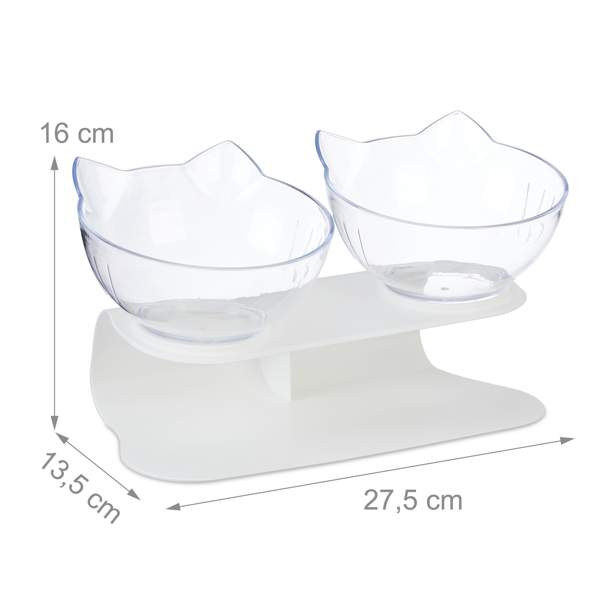 relaxdays Napf-Set Erhöhter Katzen Doppelnapf 500ml