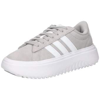 adidas Grand Court Platform Suede in grau