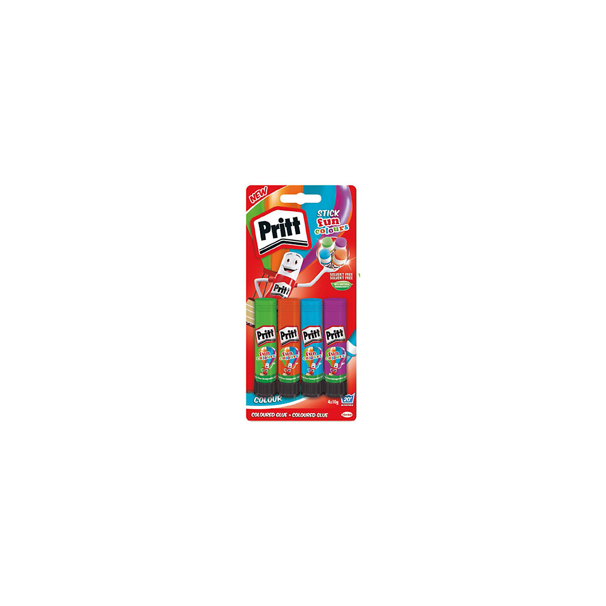 Pritt Klebestifte Fun colors, 4 x 10 g