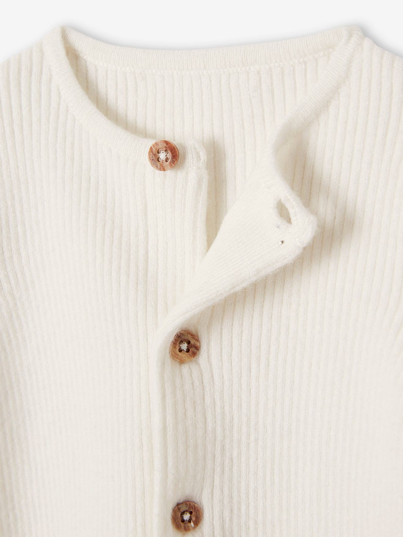 Ensemble mixte en tricot gilet et pantalon bébé blanc