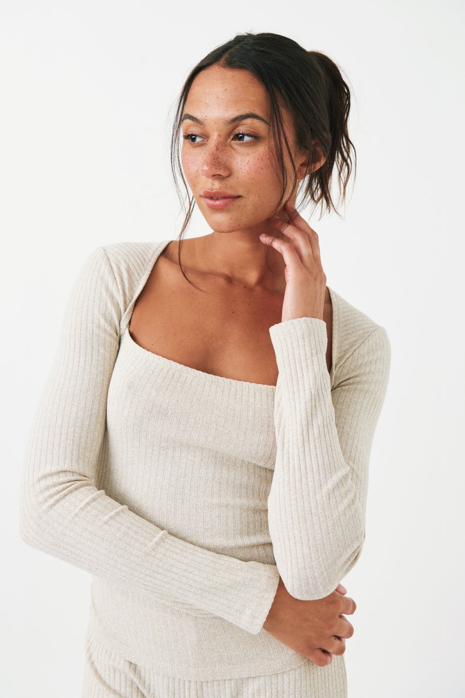 Soft square rib top