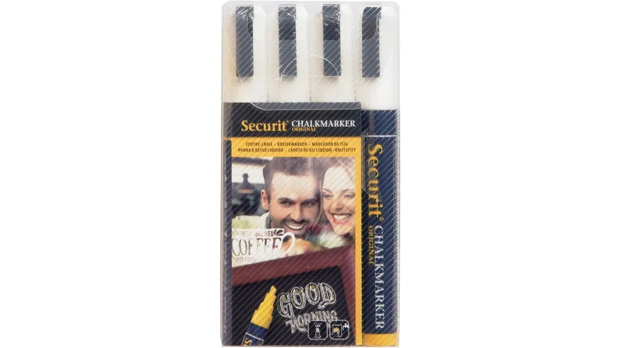 Securit Kreidemarker mittel 4er-Set weiß weiß