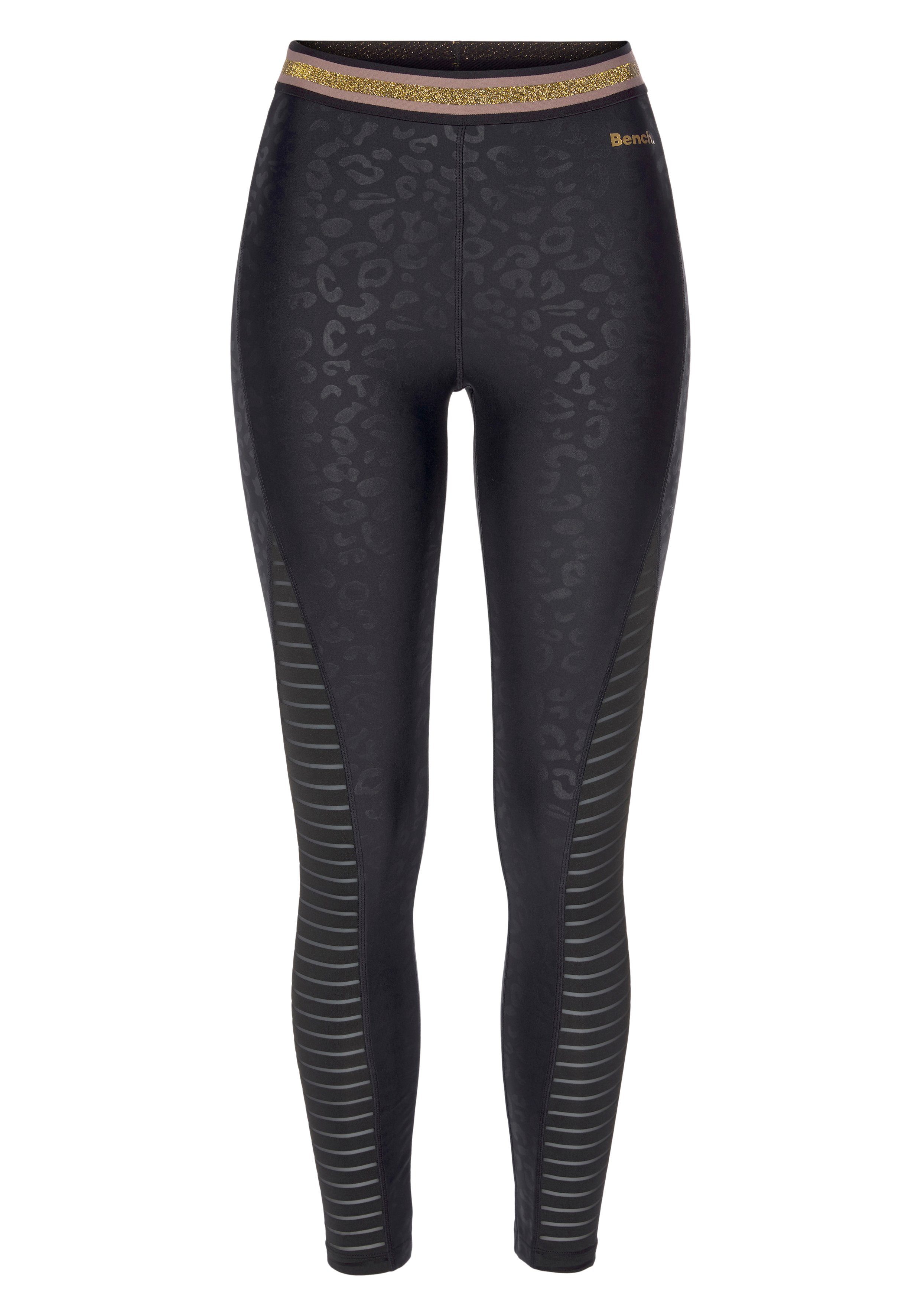Bench. Leggings mit Leomuster und Mesheinsatz, Loungewear