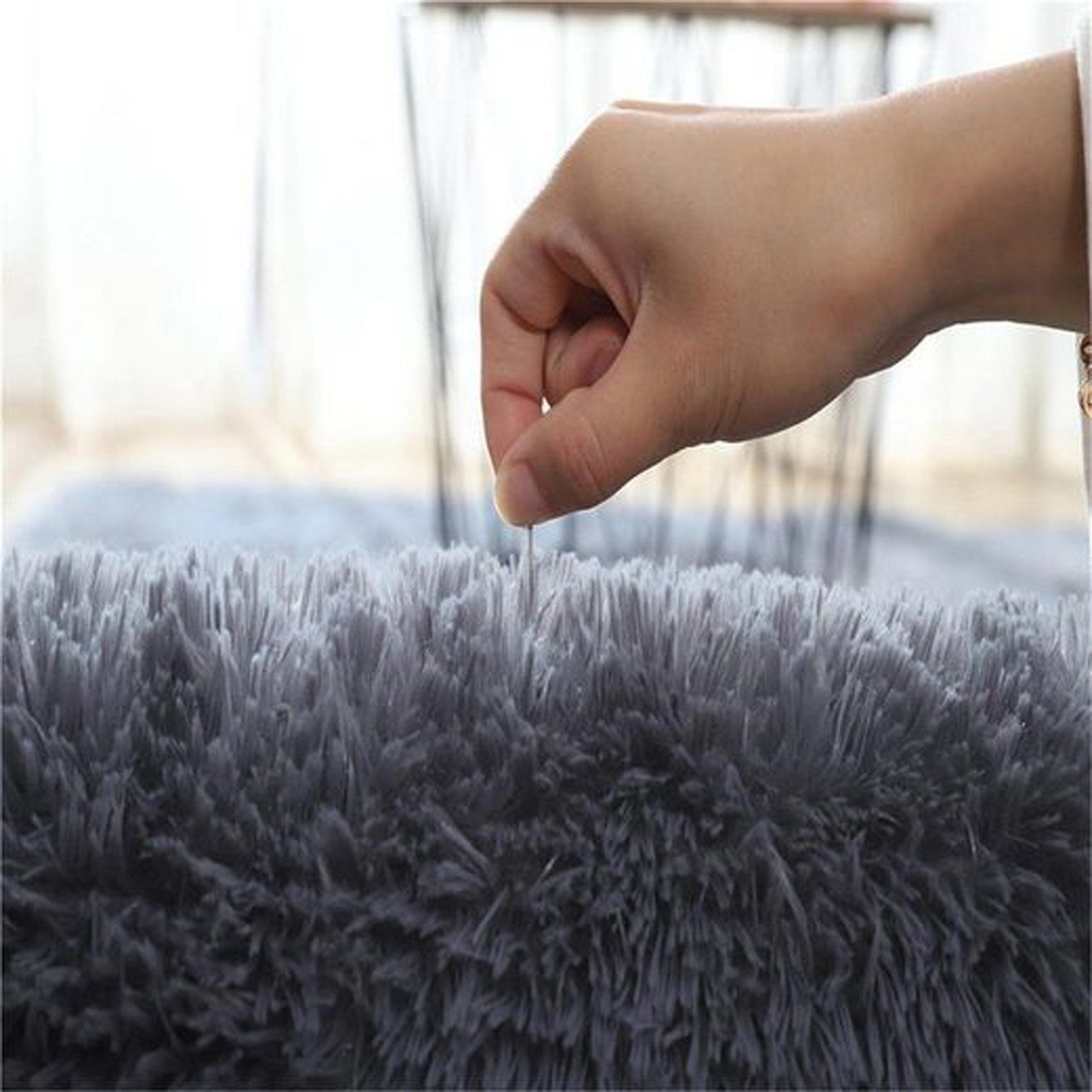 Bettumrandung Teppiche,quadrat Shag Teppich flur teppiche HOHEA H, (1-tlg., bequeme Shag-Teppiche, für Jungen, Mädchen Schlafzimmer Höhe: 8 mm), Wohnzimmerteppiche,Esszimmerteppiche,Rutschfeste