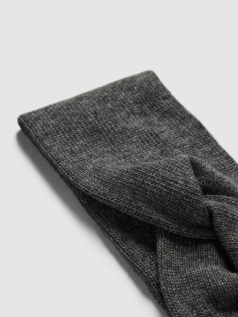 Stirnband in Melange-Optik mit Knoten-Detail in anthrazit