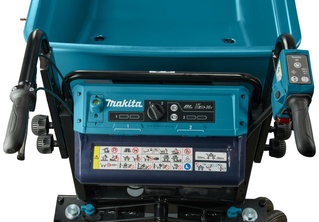 Makita DCU603Z 2 x 18V trådløs trillebår med beholder ekskl. batterier og lader